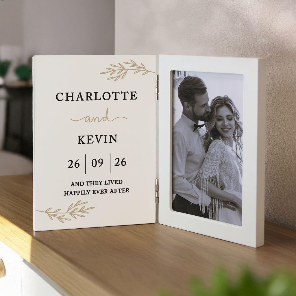 Personalised Anniversary Wooden Hinged 6x4 Photo Frame for Anniversary
