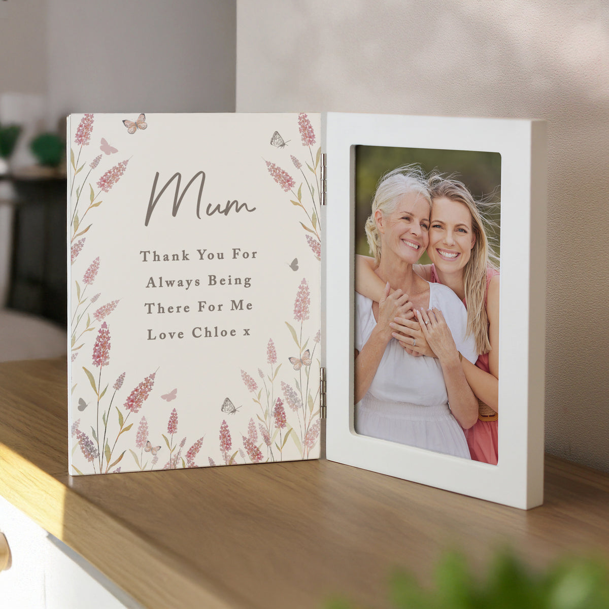 Personalised Floral Wooden Hinged 6x4 Photo Frame | Photo Frames, Albums and Guestbooks | Inspired Creative Gifts