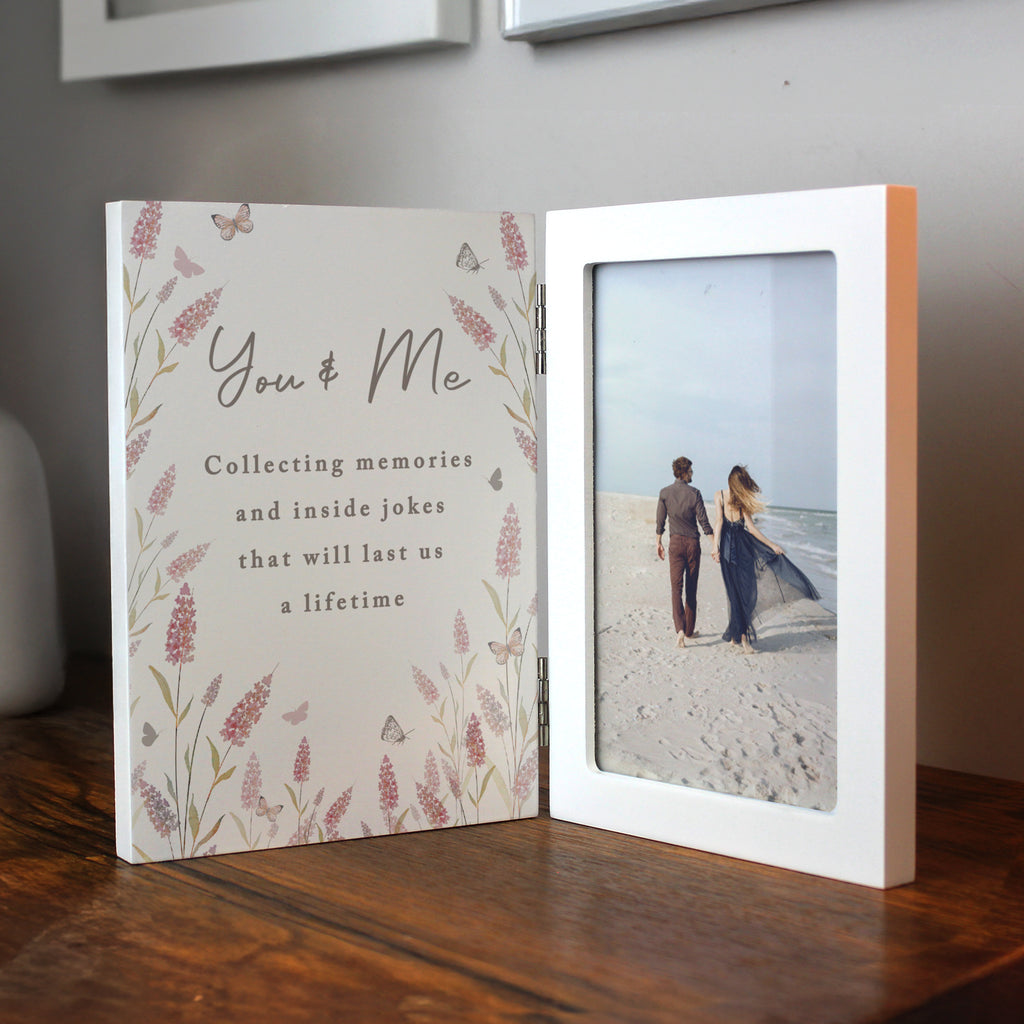 Personalised Floral Wooden Hinged 6x4 Photo Frame | Photo Frames, Albums and Guestbooks | Inspired Creative Gifts