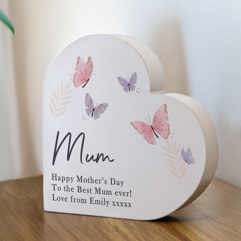 Personalised Butterfly Grey Heart Ornament | Ornaments | Inspired Creative Gifts