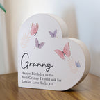 Personalised Butterfly Grey Heart Ornament | Ornaments | Inspired Creative Gifts