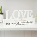 Personalised Black & Gold Free Text LOVE Word Plaque for Wedding