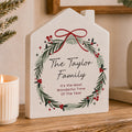 Personalised Green Christmas Wreath House Ornament