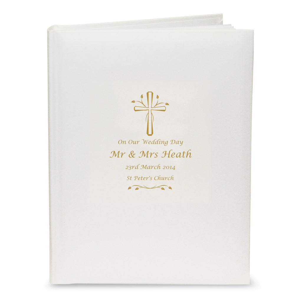 Personalised Gold Cross Traditional Photo Album | Wedding Gift