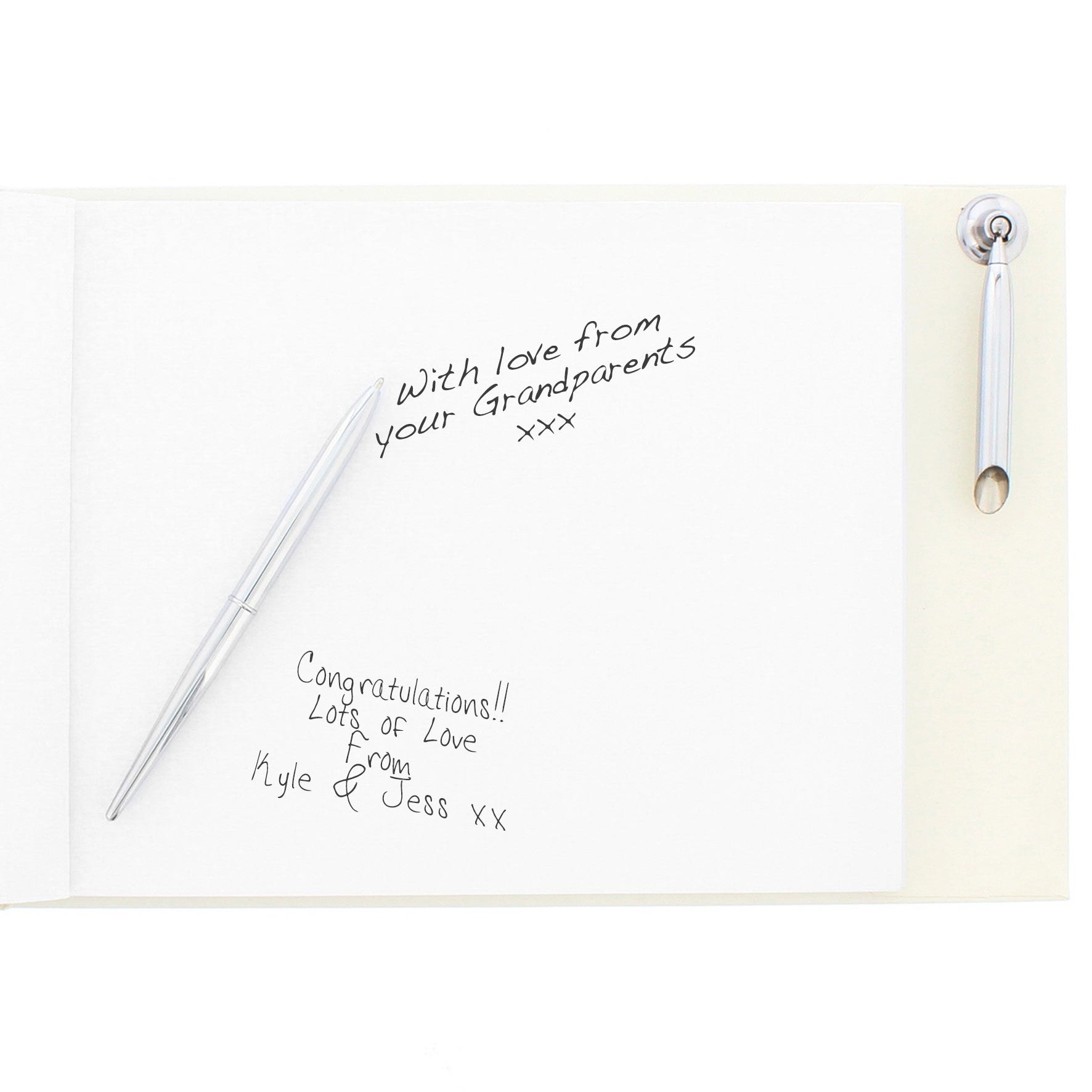 Personalised 25th Silver Anniversary Hardback Guest Book & Pen - Guest Book - Inspired Creative Gifts