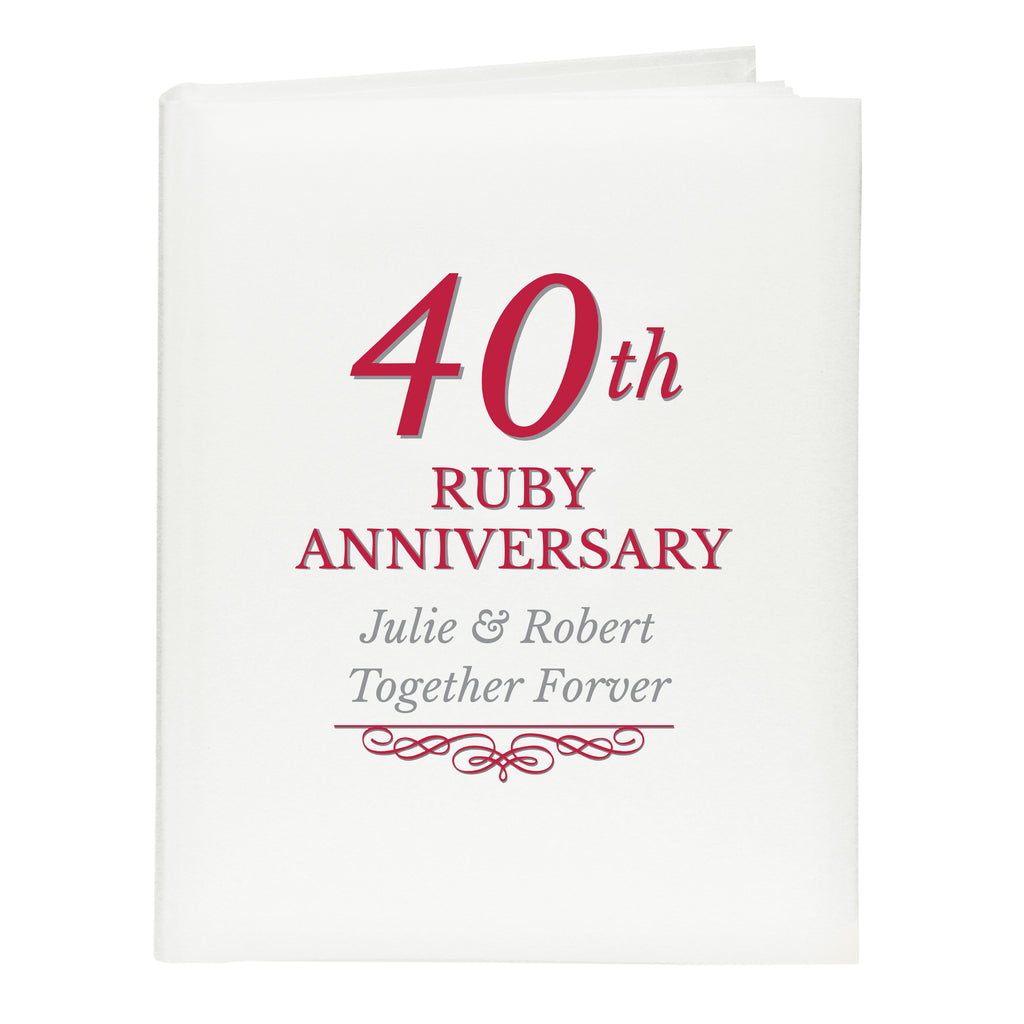 Personalised 40th Ruby Anniversary Traditional Photo Album - Photo Album - Inspired Creative Gifts
