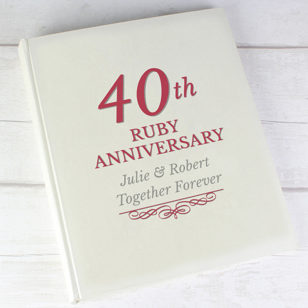 Personalised 40th Ruby Anniversary Traditional Photo Album - Photo Album - Inspired Creative Gifts