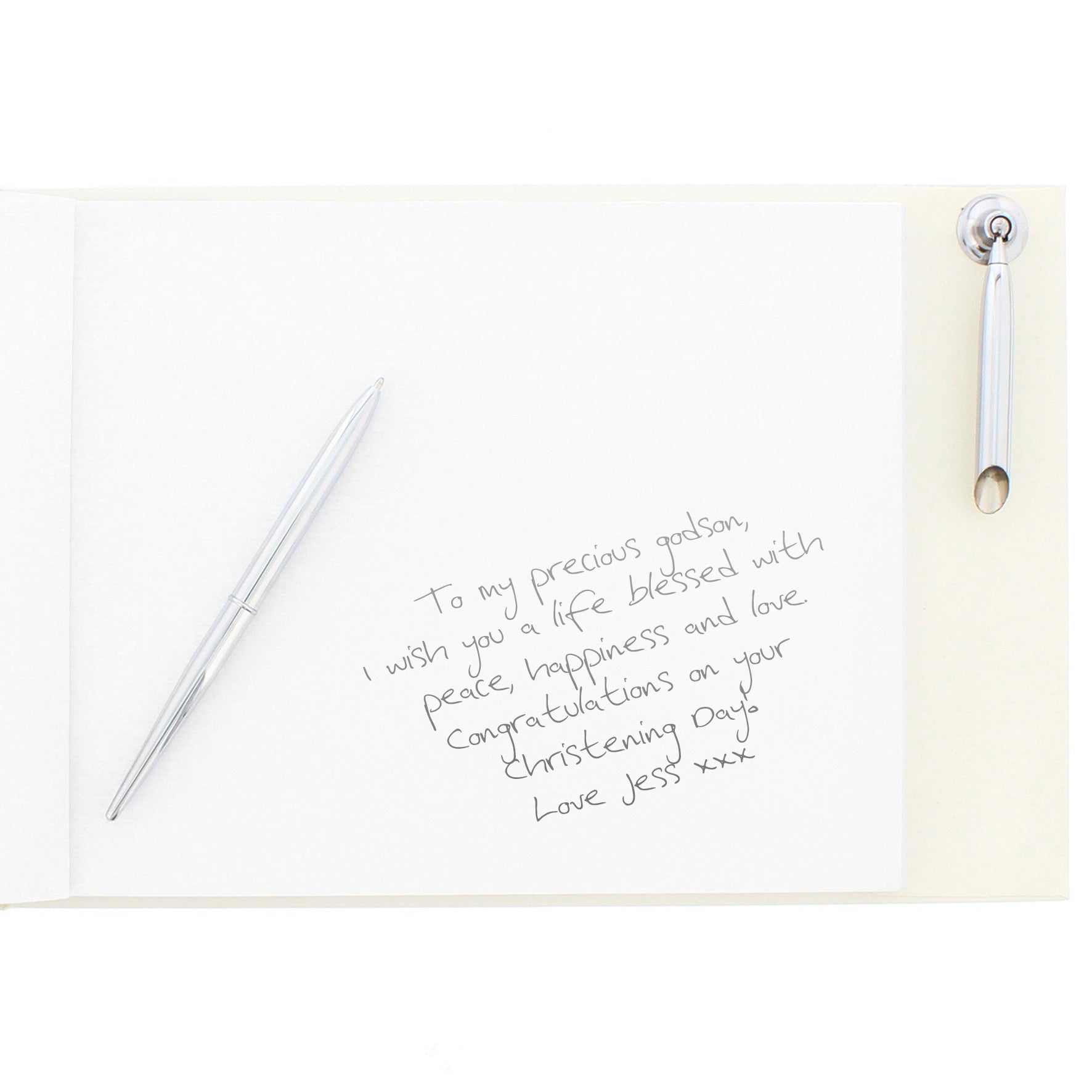 Personalised 'Truly Blessed' Christening Hardback Guest Book & Pen - Guest Book - Inspired Creative Gifts