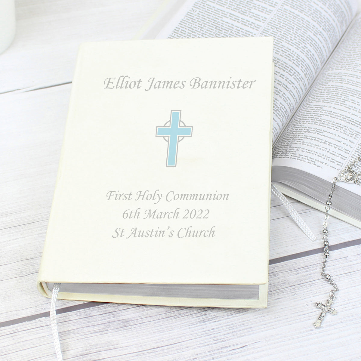 Personalised Blue Cross Holy Bible - Eco-friendly | Books | Inspired Creative Gifts