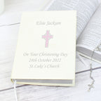 Personalised Pink Cross Holy Bible - Eco-friendly | Books