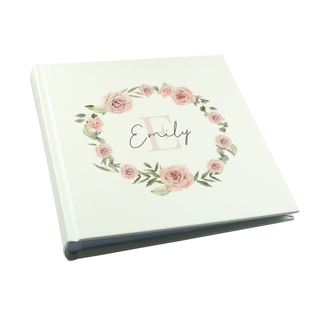 Personalised Floral Wreath Square Photo Album - Photo Album - Inspired Creative Gifts