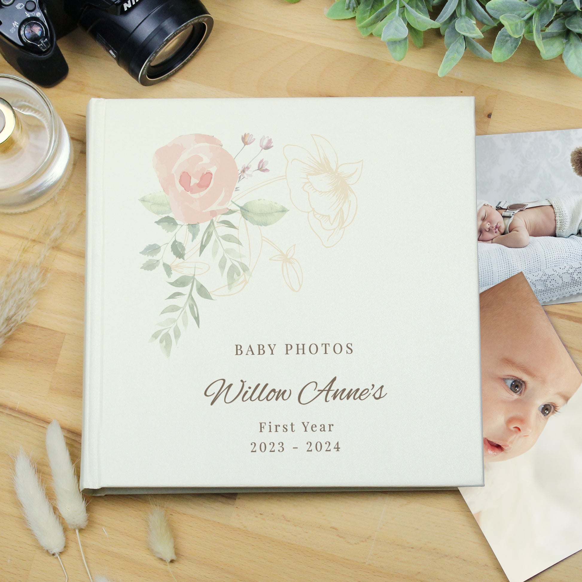 Personalised Floral Square Photo Album - Photo Album - Inspired Creative Gifts