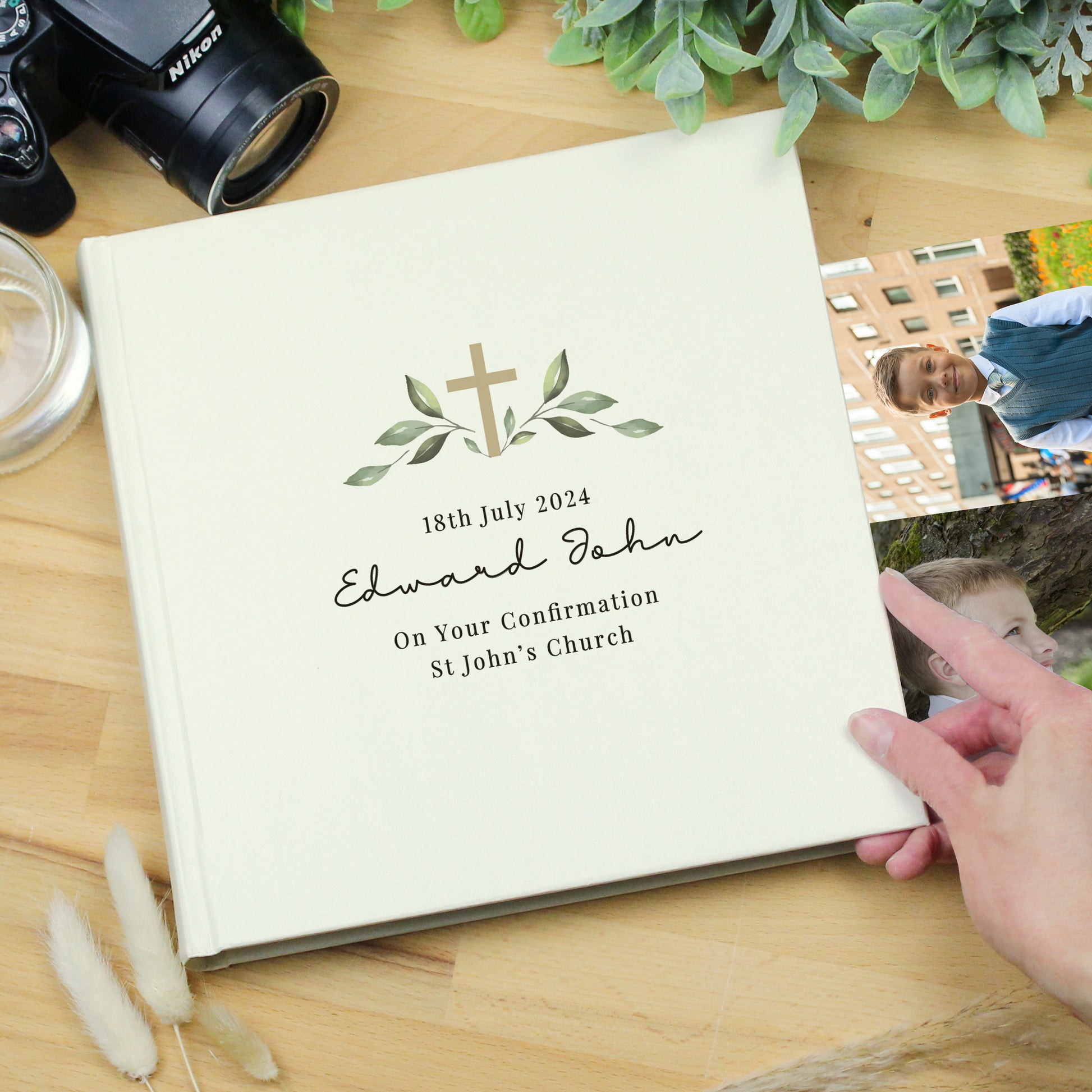 Personalised Religious Cross Square Photo Album - Photo Album - Inspired Creative Gifts