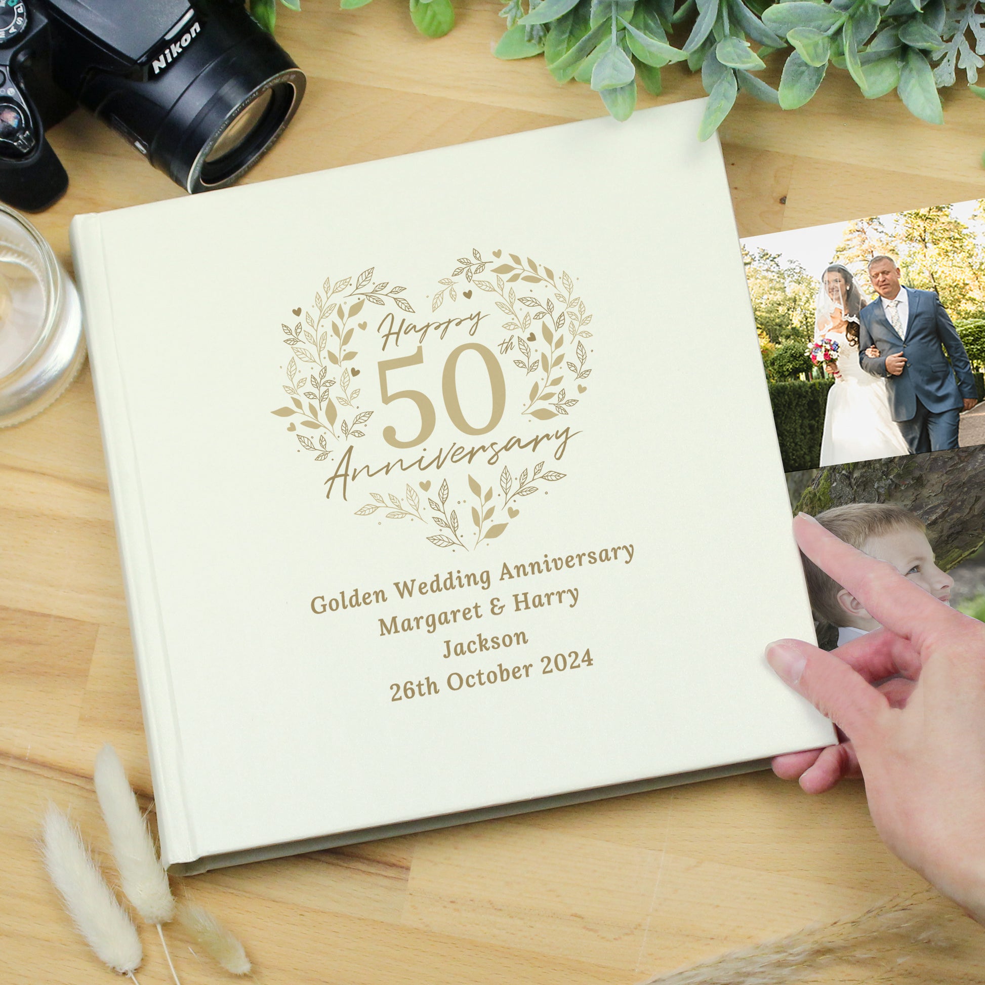Personalised 50th Golden Wedding Anniversary Photo Album - Photo Album - Inspired Creative Gifts