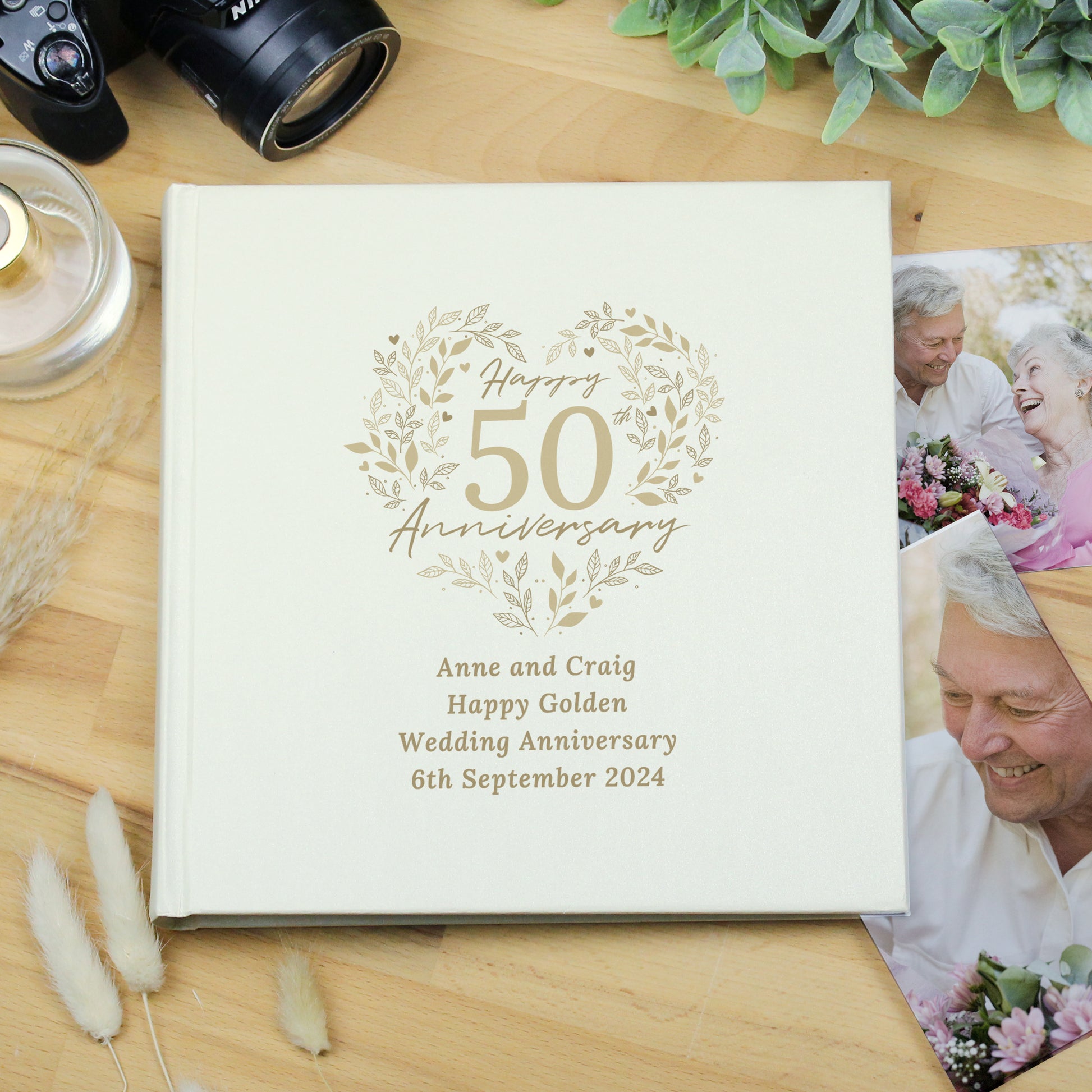 Personalised 50th Golden Wedding Anniversary Photo Album - Photo Album - Inspired Creative Gifts