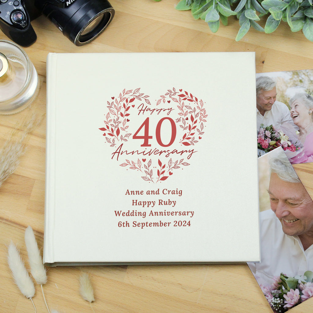 Personalised 40th Ruby Wedding Anniversary Photo Album - Photo Album - Inspired Creative Gifts