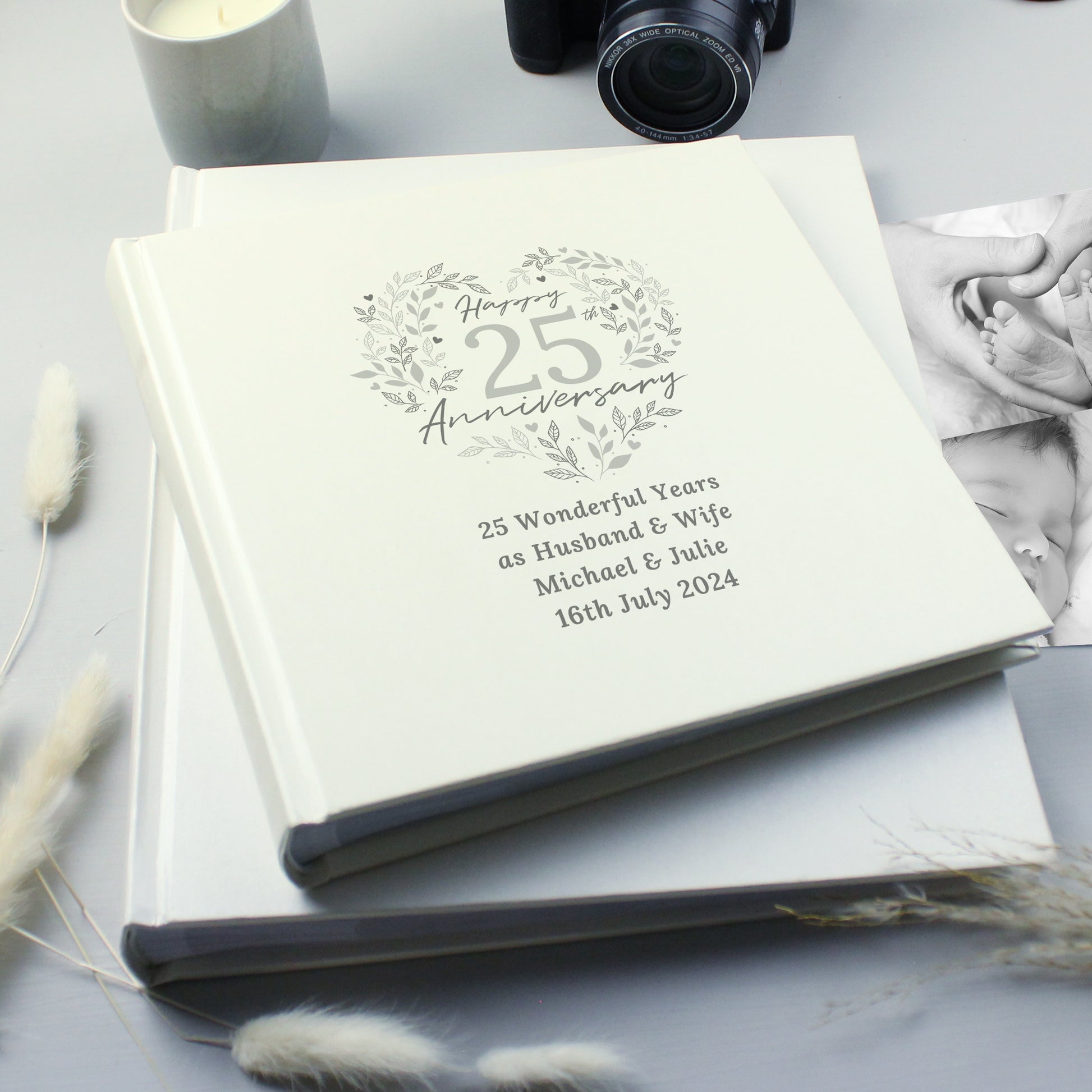 Personalised 25th Silver Wedding Anniversary Photo Album - Photo Album - Inspired Creative Gifts