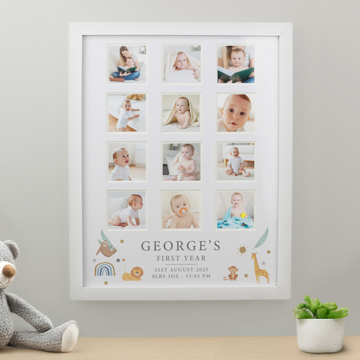 Personalised Animals White Multi Photo Frame | Poster Frames | Inspired Creative Gifts