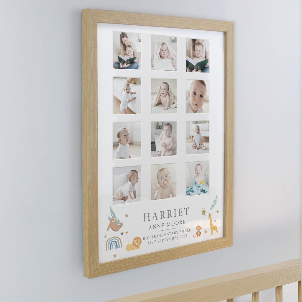 Personalised Animals Oak Multi Photo Frame | Poster Frames