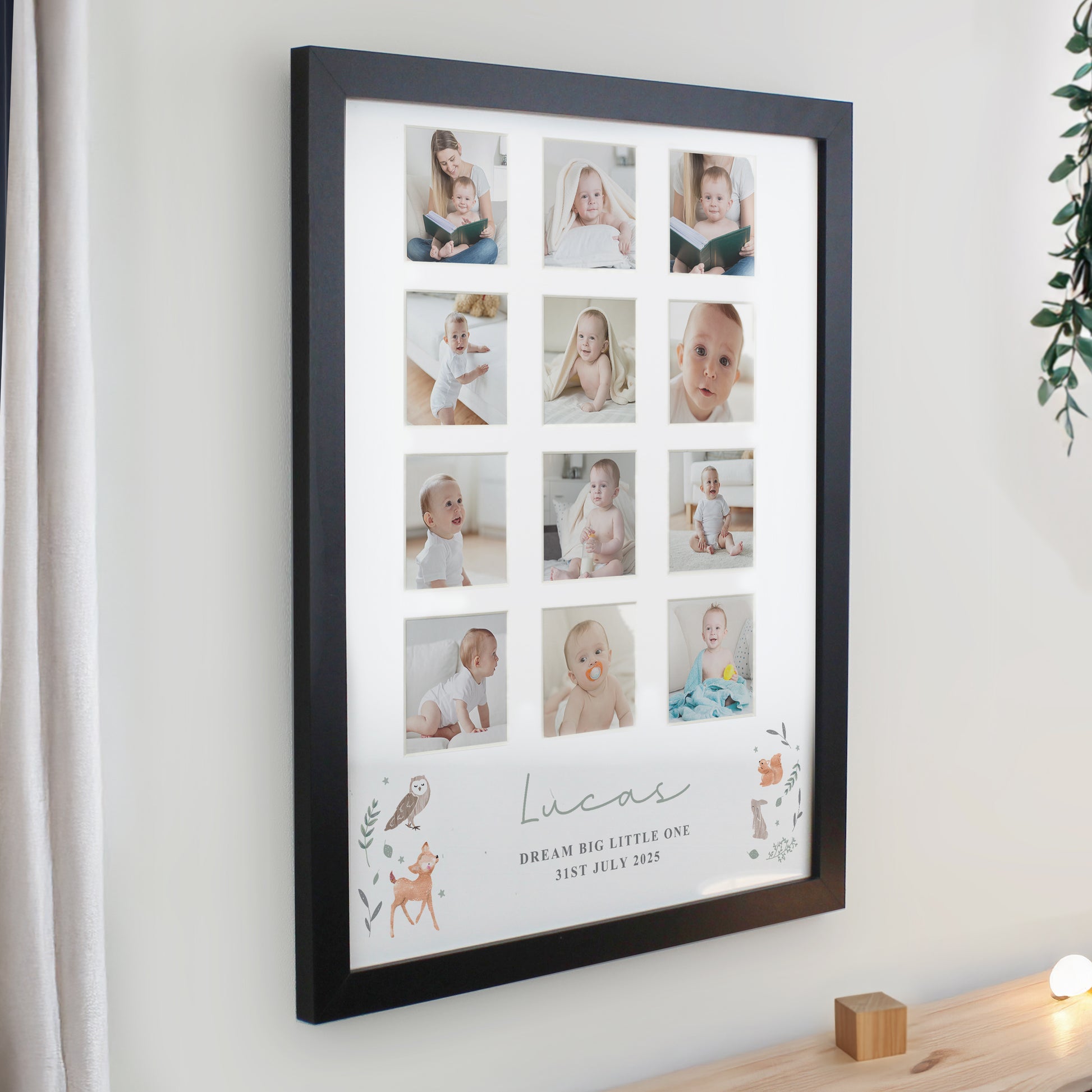 Personalised Woodland Animal Black Multi Photo Frame - Picture Frame - Inspired Creative Gifts
