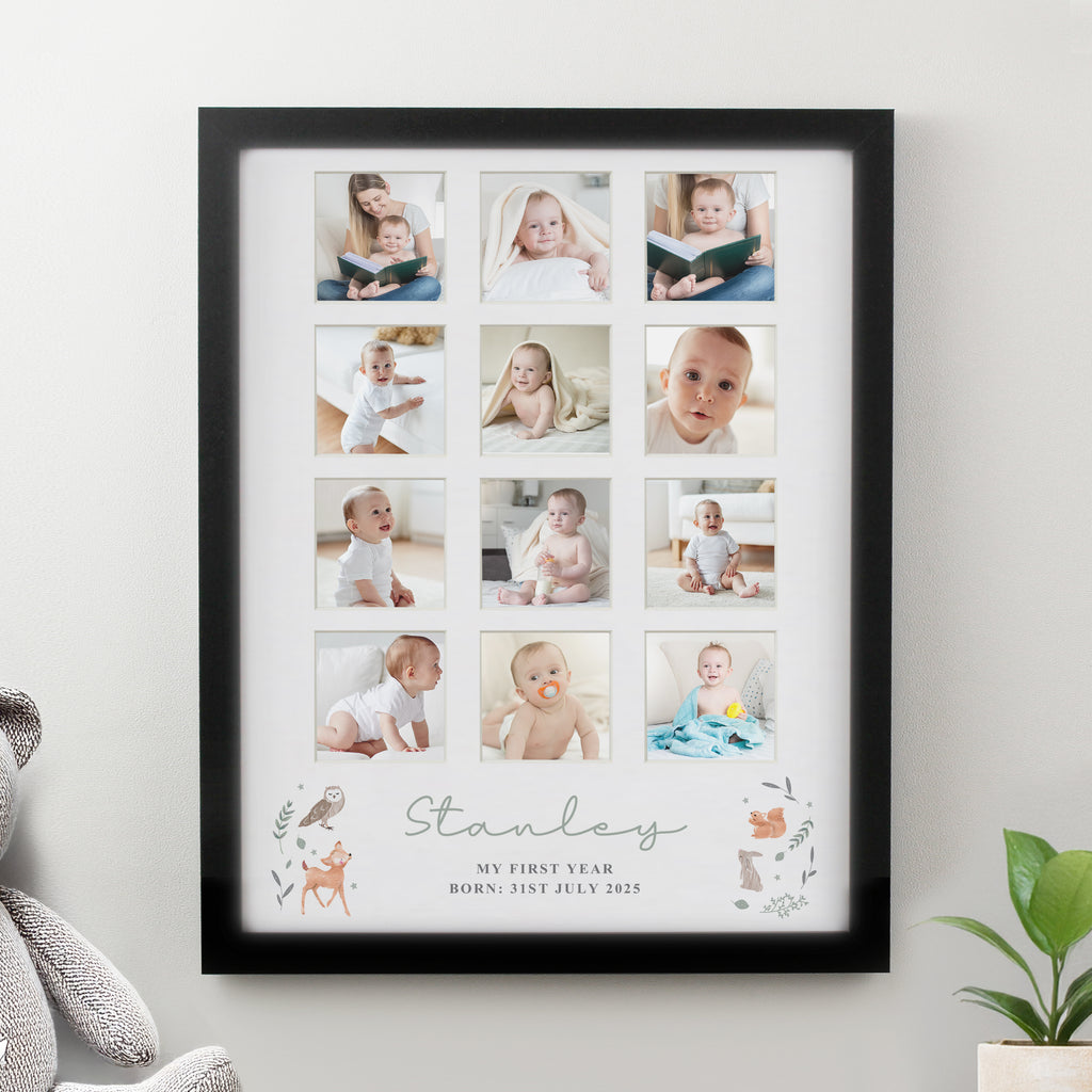 Personalised Woodland Animal Black Multi Photo Frame - Picture Frame - Inspired Creative Gifts