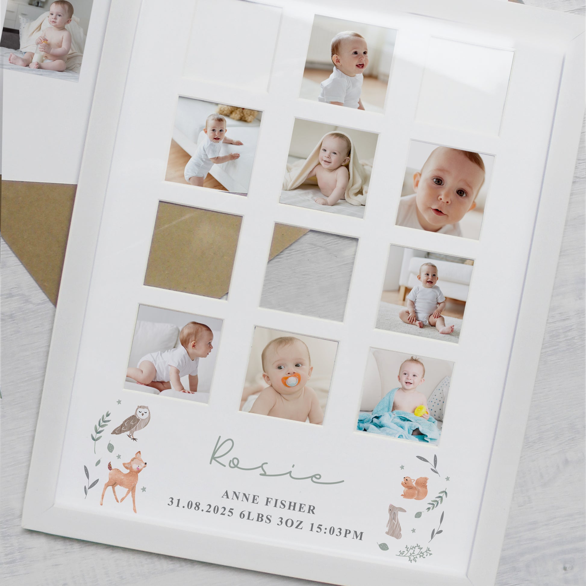 Personalised Woodland Animal White Multi Photo Frame - Picture Frame - Inspired Creative Gifts