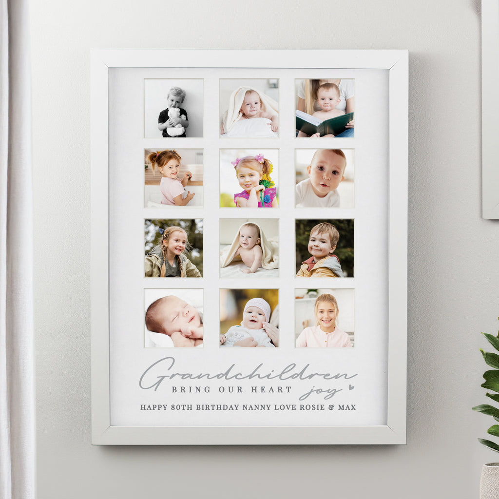 Personalised Grandchildren White Multi Photo Frame | Gift for Her