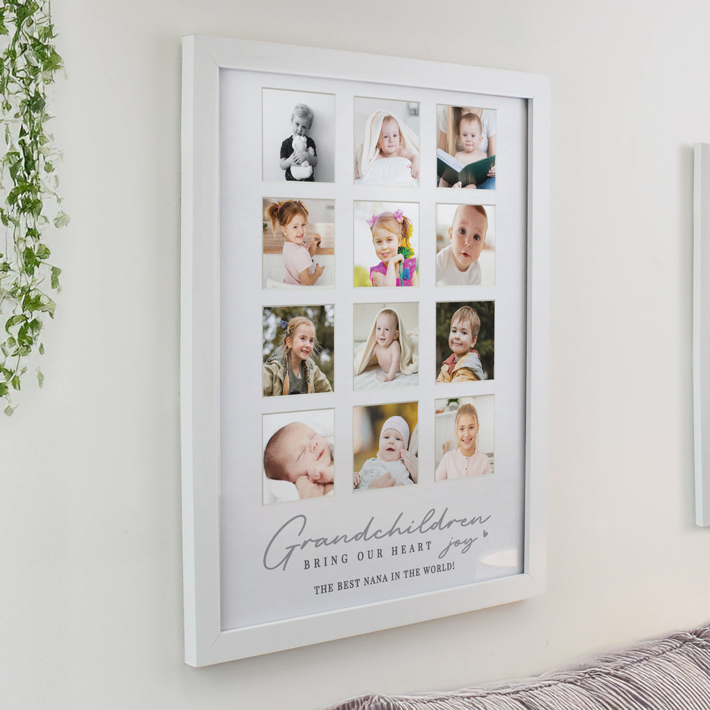 Personalised Grandchildren White Multi Photo Frame | Gift for Her