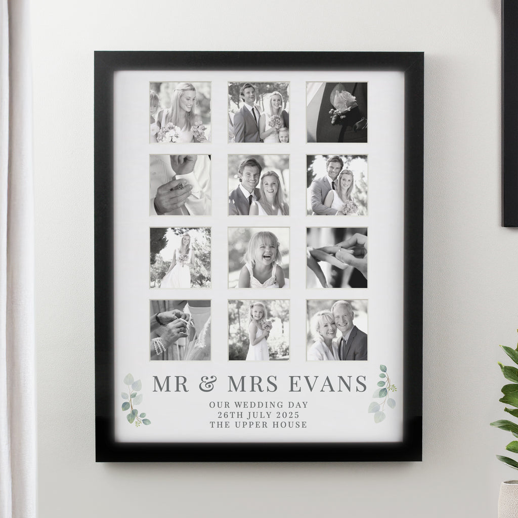 Personalised Wedding Black Multi Photo Frame - Picture Frame - Inspired Creative Gifts