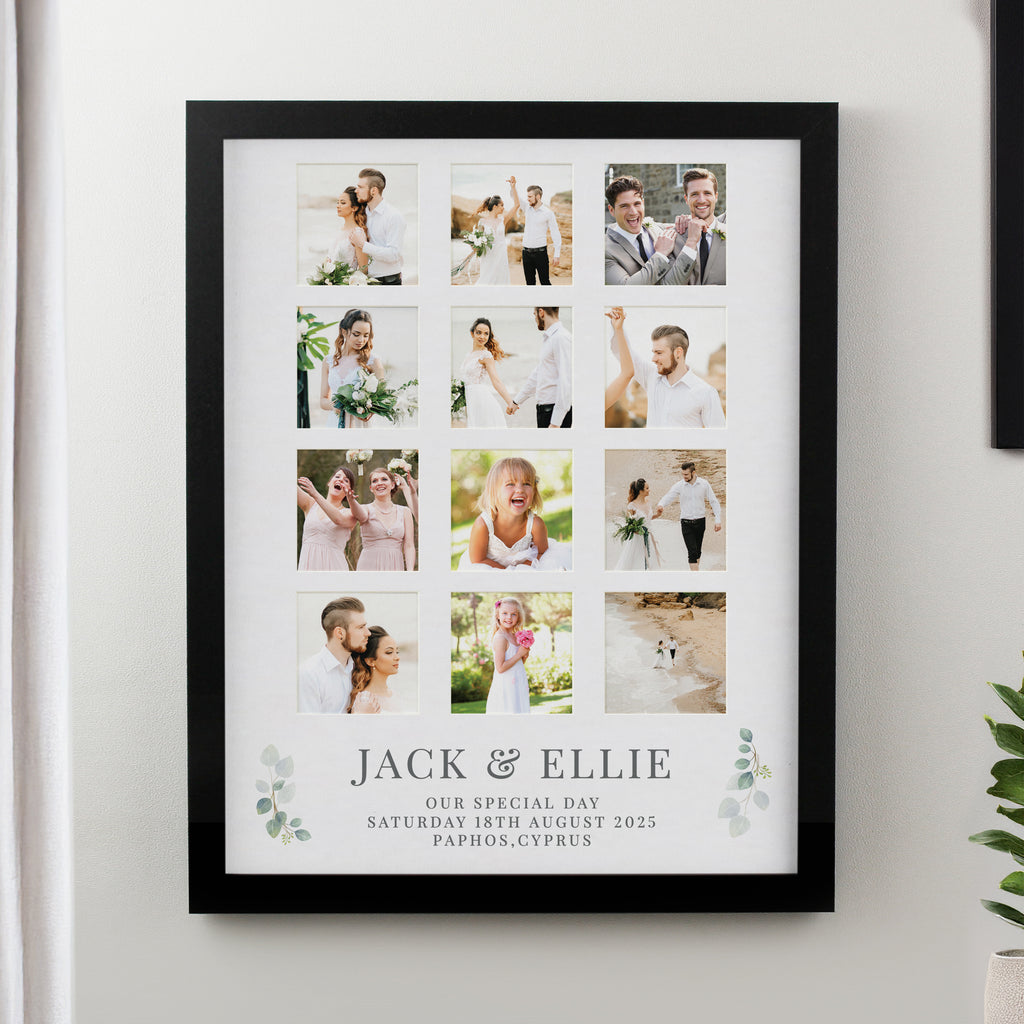 Personalised Wedding Black Multi Photo Frame - Picture Frame - Inspired Creative Gifts
