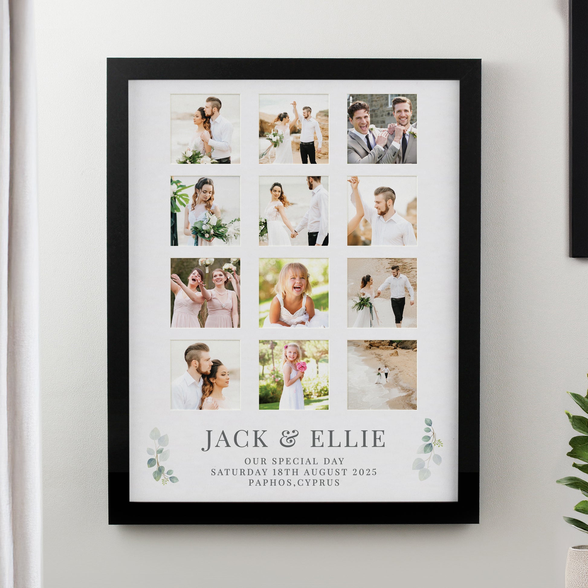Personalised Wedding Black Multi Photo Frame - Picture Frame - Inspired Creative Gifts