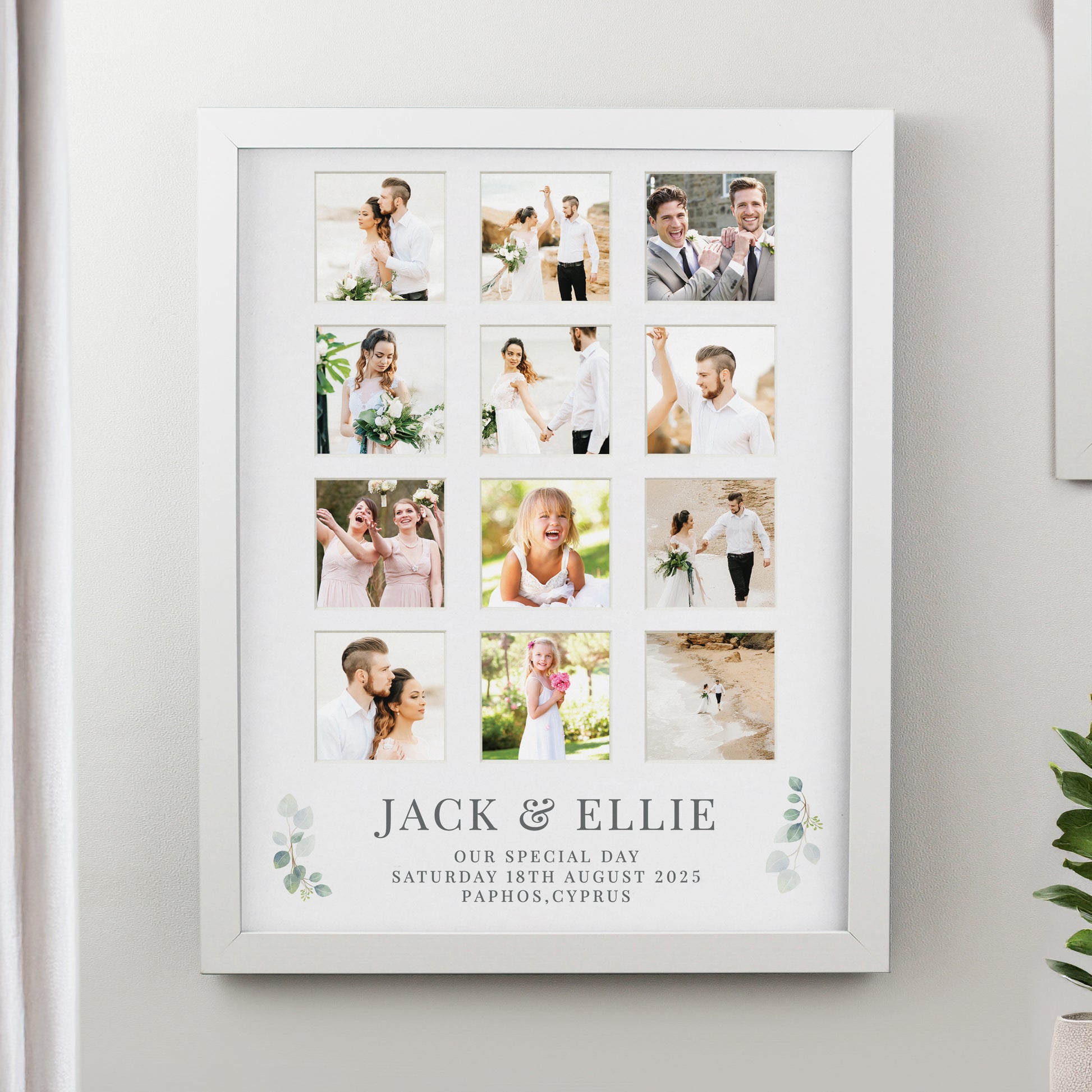 Personalised Wedding White Multi Photo Frame - Picture Frame - Inspired Creative Gifts