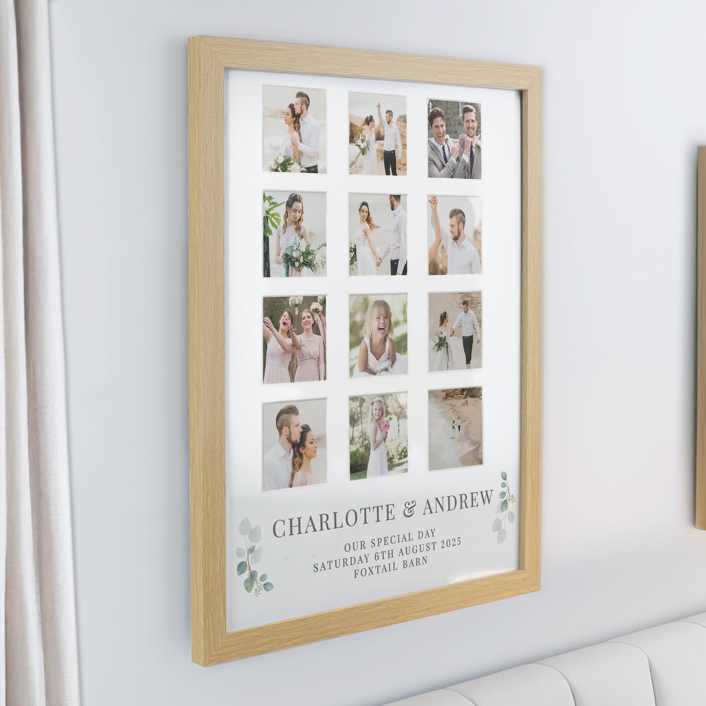 Personalised Wedding Oak Multi Photo Frame - Inspired Creative Gifts