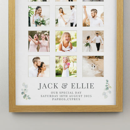 Personalised Wedding Oak Multi Photo Frame - Inspired Creative Gifts