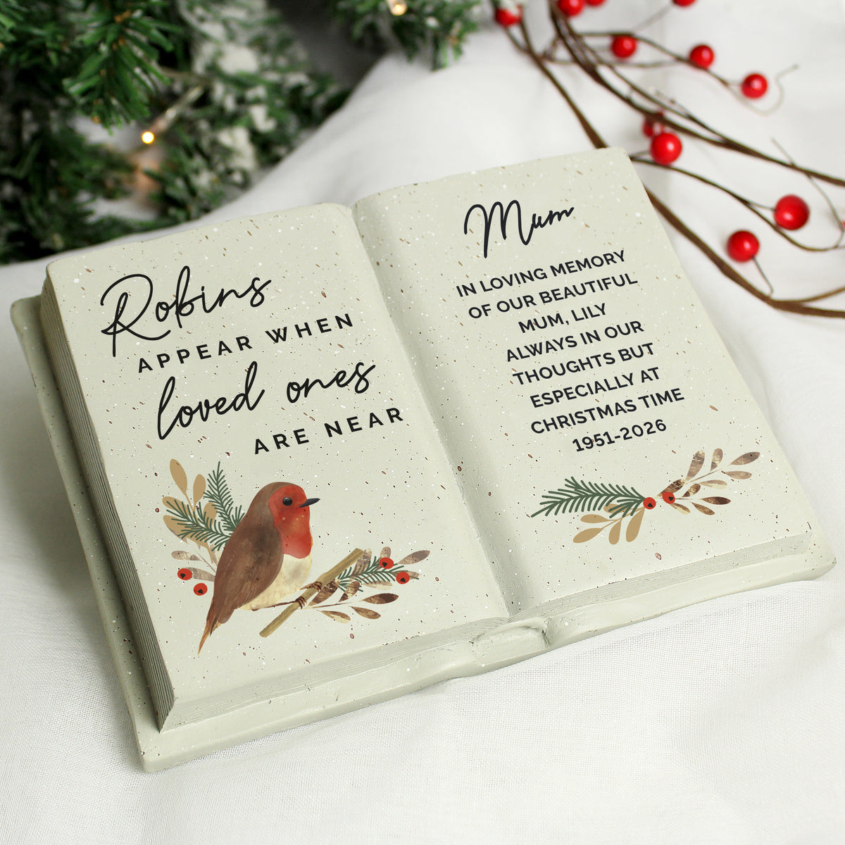 Personalised Robins Appear.. Memorial Book for Memorial