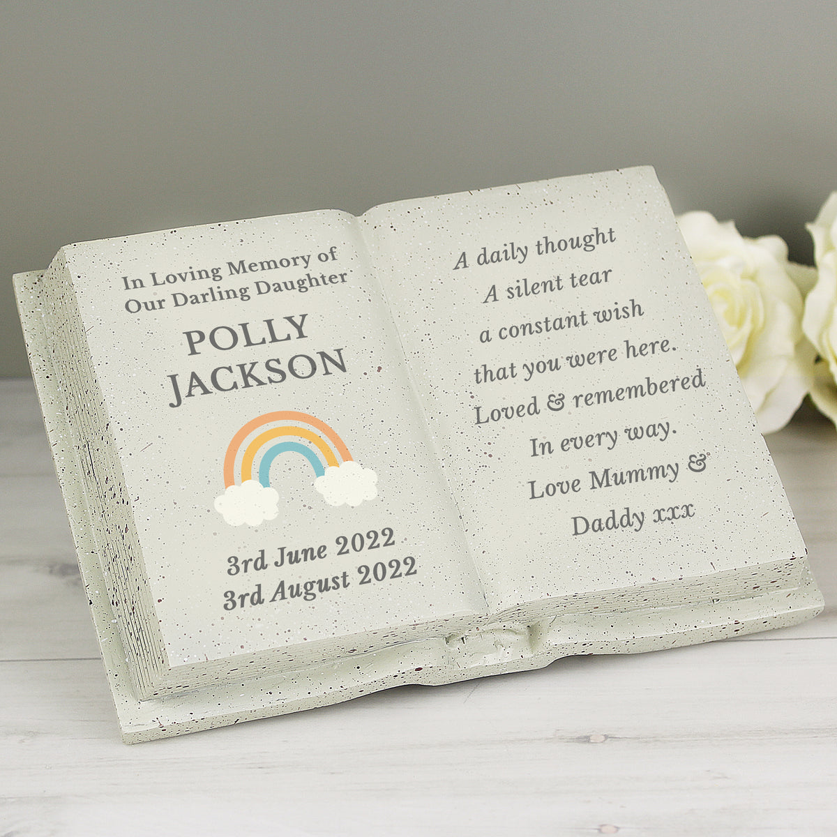 Personalised Rainbow Memorial Book for Memorial