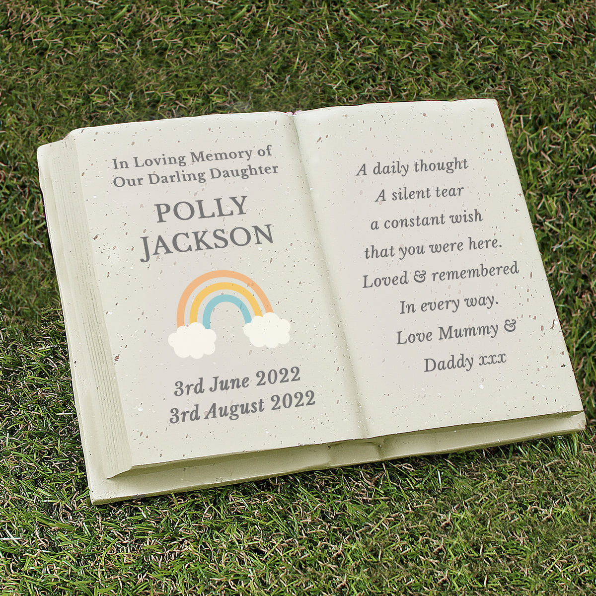 Personalised Rainbow Memorial Book for Memorial