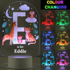 Personalised Animal Alphabet LED Colour Changing Night Light | LED Lights, Candles & Decorations