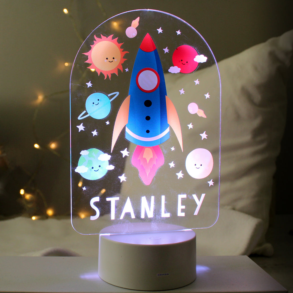 Personalised Space Rocket LED Colour Changing Night Light | LED Lights, Candles & Decorations | Inspired Creative Gifts