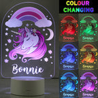 Personalised Pink Unicorn LED Colour Changing Night Light | LED Lights, Candles & Decorations | Inspired Creative Gifts