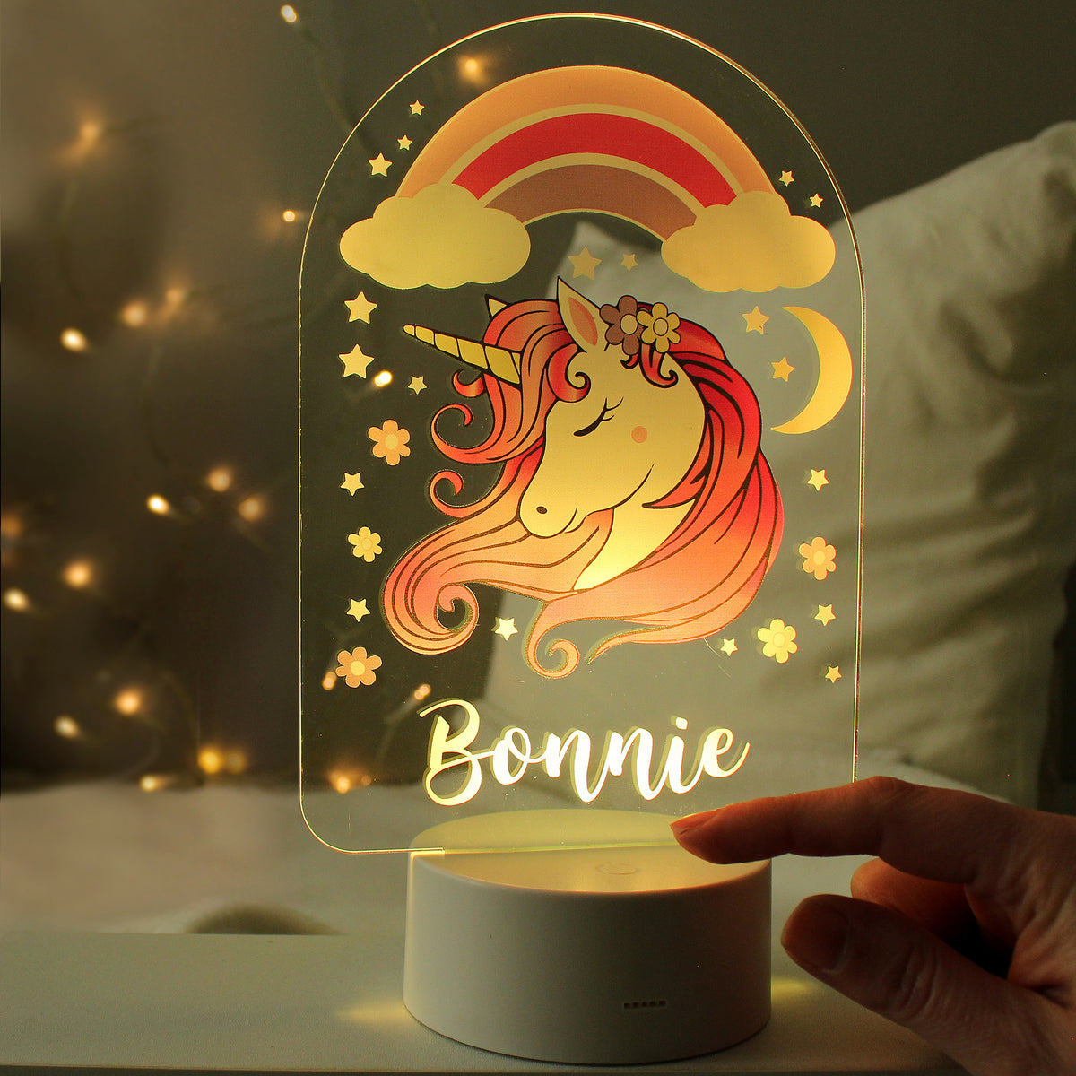 Personalised Pink Unicorn LED Colour Changing Night Light | LED Lights, Candles & Decorations | Inspired Creative Gifts