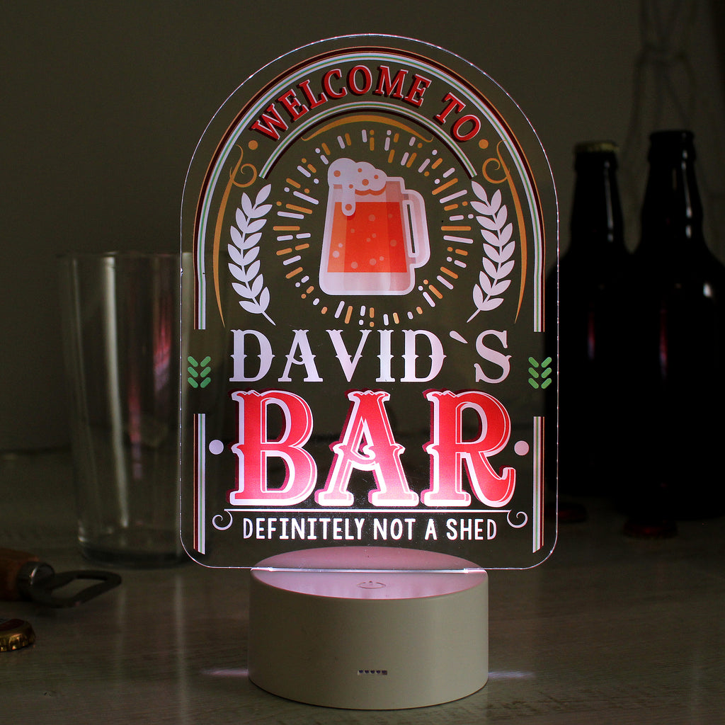 Personalised LED Colour Changing Bar Sign | Father's Day Gift