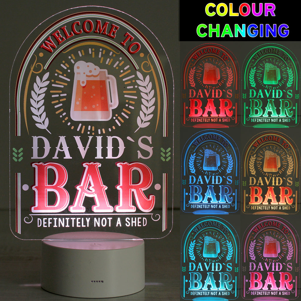 Personalised LED Colour Changing Bar Sign | Father's Day Gift