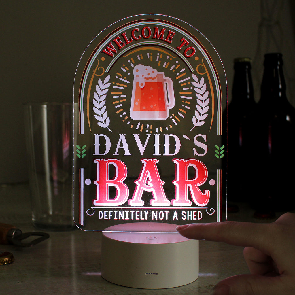 Personalised LED Colour Changing Bar Sign | Father's Day Gift