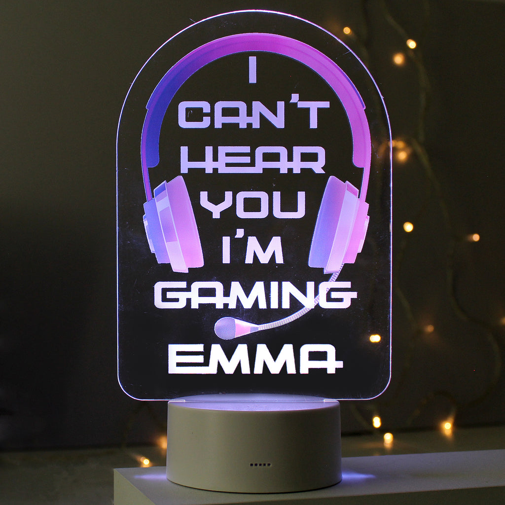 Personalised Pink Gaming LED Colour Changing Night Light | LED Lights, Candles & Decorations