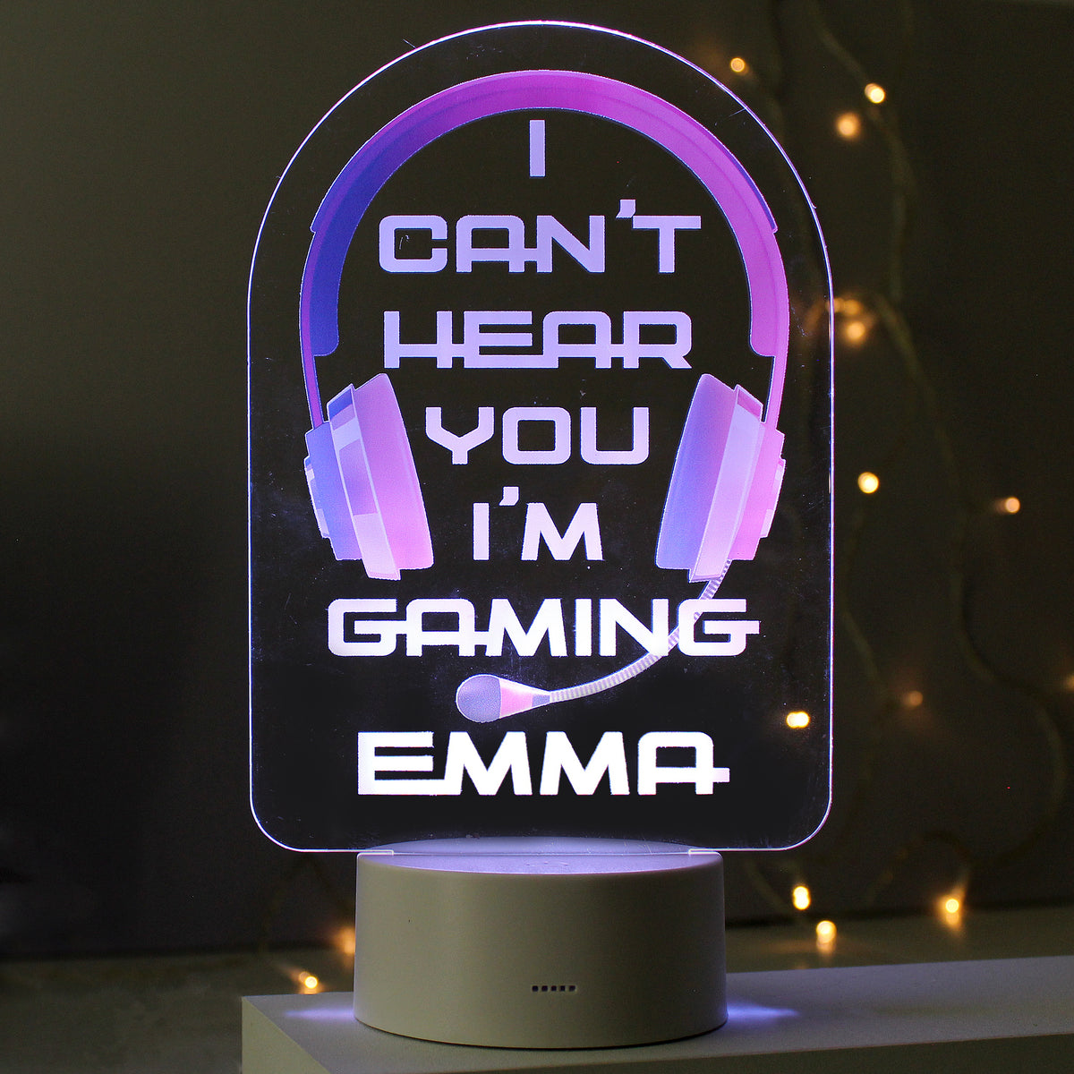 Personalised Pink Gaming LED Colour Changing Night Light | LED Lights, Candles & Decorations