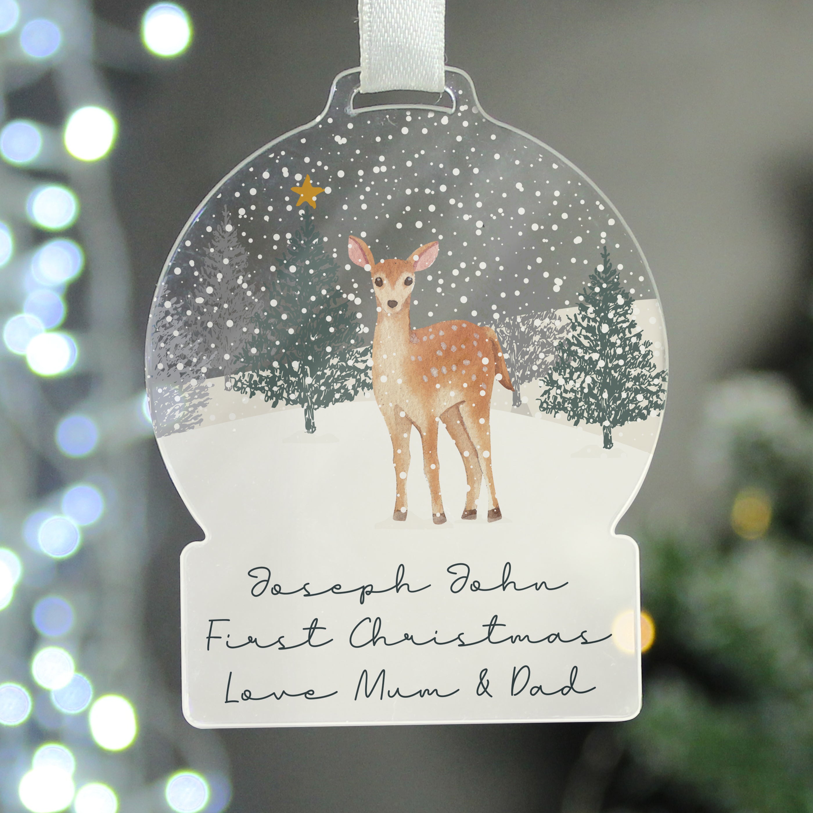 Personalised A Winter's Night Acrylic Snowglobe Decoration |  | Inspired Creative Gifts