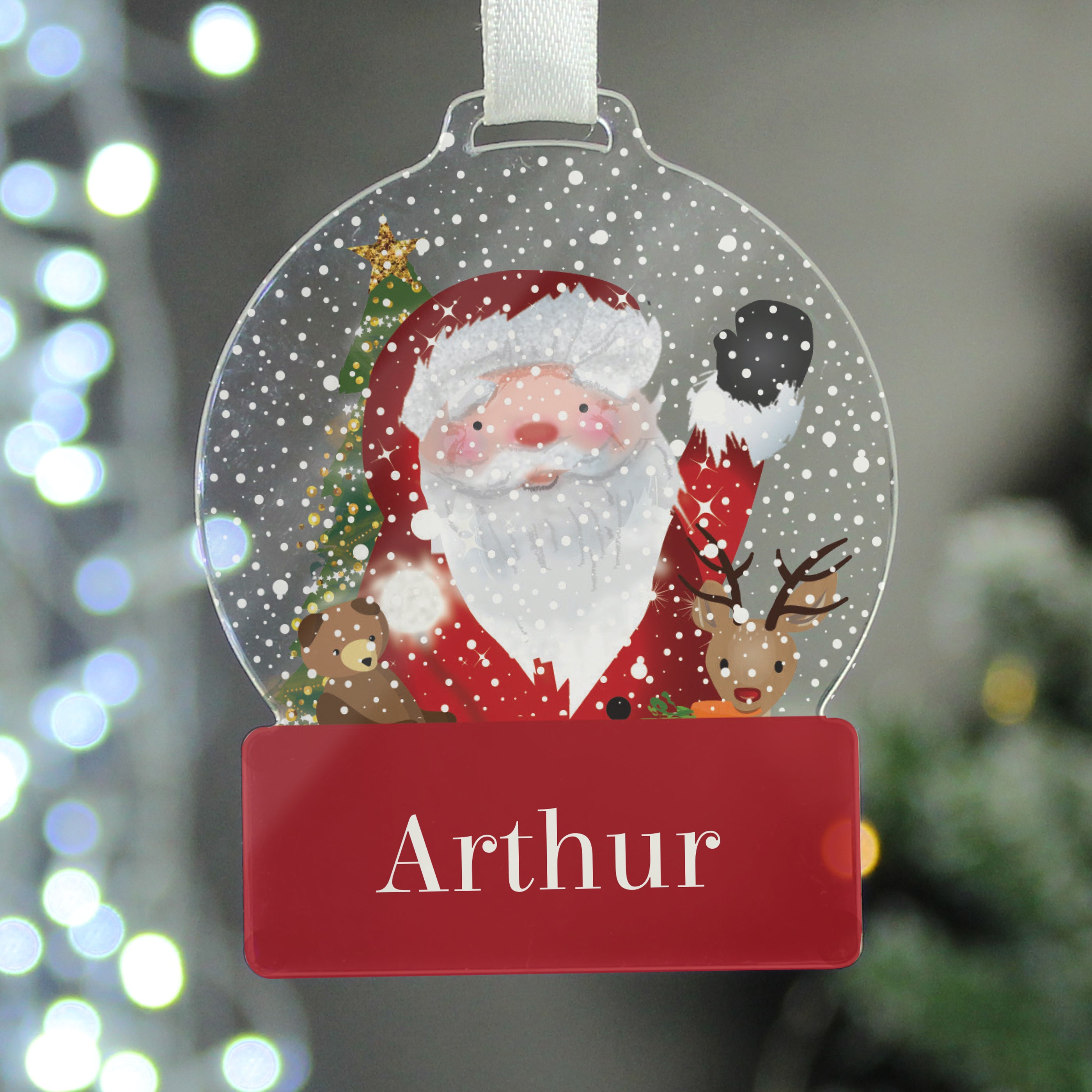 Personalised Santa Acrylic Snowglobe Decoration |  | Inspired Creative Gifts