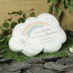 Personalised Rainbow Elephant Cloud Memorial Resin Stone | Ornaments | Memorial Gift