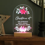 Personalised Christmas Poinsettia Wooden Based LED Light | LED Lights, Candles & Decorations | Christmas Gift